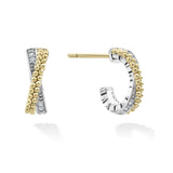 Lagos - Caviar Lux Two-Tone Caviar X Diamond Huggie Earrings