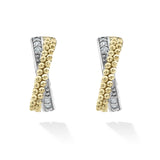 Lagos - Caviar Lux Two-Tone Caviar X Diamond Huggie Earrings