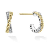 Lagos - Caviar Lux Two-Tone Caviar X Diamond Huggie Earrings