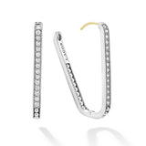 Lagos - Caviar Spark Large Linear Diamond Hoop Earrings