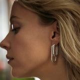 Lagos - Caviar Spark Large Linear Diamond Hoop Earrings