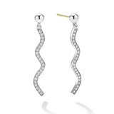 Lagos - Caviar Spark Large Wave Diamond Drop Earrings