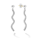 Lagos - Caviar Spark Large Wave Diamond Drop Earrings