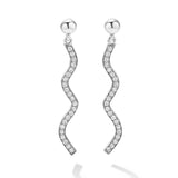 Lagos - Caviar Spark Large Wave Diamond Drop Earrings