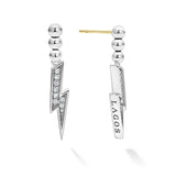 Lagos - Caviar Spark Lightning Bolt Diamond Drop Earrings