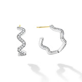 Lagos - Caviar Spark Wave Diamond Hoop Earrings
