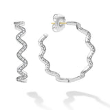 Lagos - Caviar Spark Large Wave Diamond Hoop Earrings