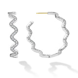 Lagos - Caviar Spark Large Wave Diamond Hoop Earrings