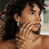 Lagos - Caviar Spark Large Wave Diamond Hoop Earrings