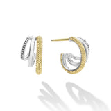 Lagos - Caviar Lux Two-Tone Three Ring Hoop Earrings