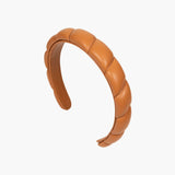 Jennifer Behr - Hadley Quilted Leather Headband -- Saddle
