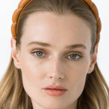 Jennifer Behr - Hadley Quilted Leather Headband -- Saddle
