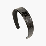 Jennifer Behr - Embossed Leather Cruz Headband -- Black Croc