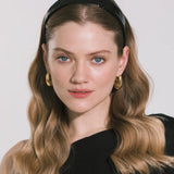 Jennifer Behr - Embossed Leather Cruz Headband -- Black Croc