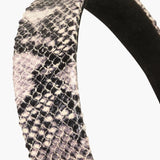 Jennifer Behr - Embossed Leather Cruz Headband -- Snake