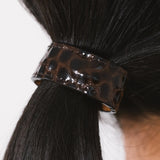 Jennifer Behr - Embossed Mini Leather Ponywrap -- Brown Croc