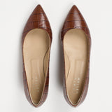 Jamie Haller - The Kitty Point Heel in Brown Croc