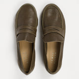 Jamie Haller - The Unlined Penny Loafer in Olive