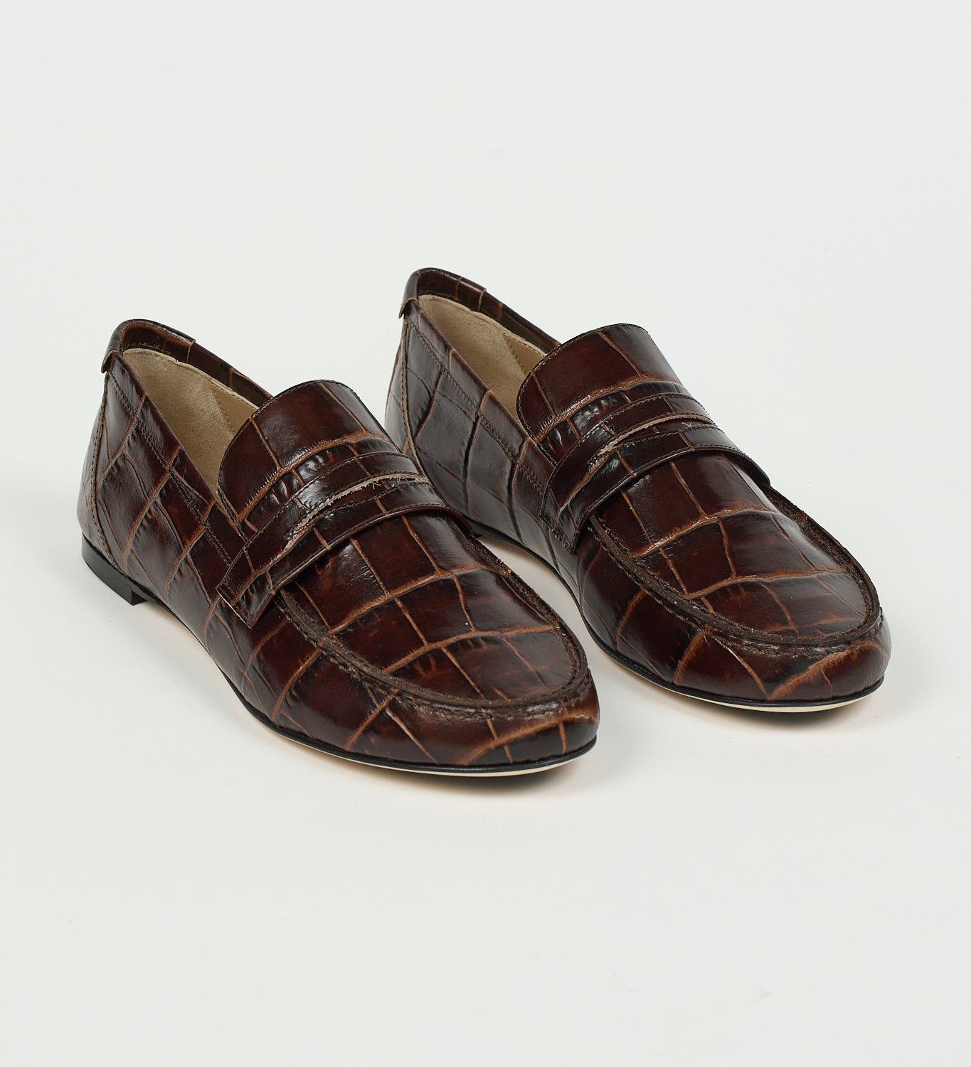 Jamie Haller - The Penny Loafer in Oxblood Croc