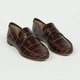 Jamie Haller - The Penny Loafer in Oxblood Croc