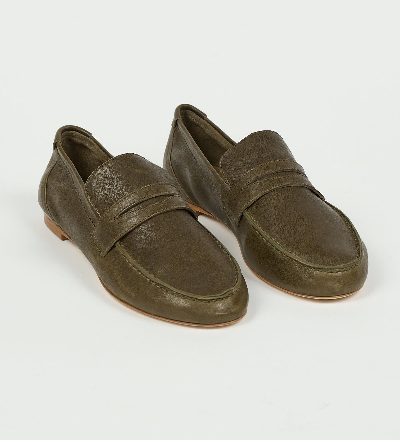 Jamie Haller - The Unlined Penny Loafer in Olive