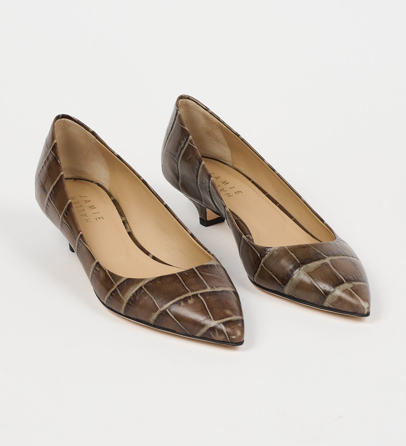 Jamie Haller - The Kitty Point Heel in Grey Croc