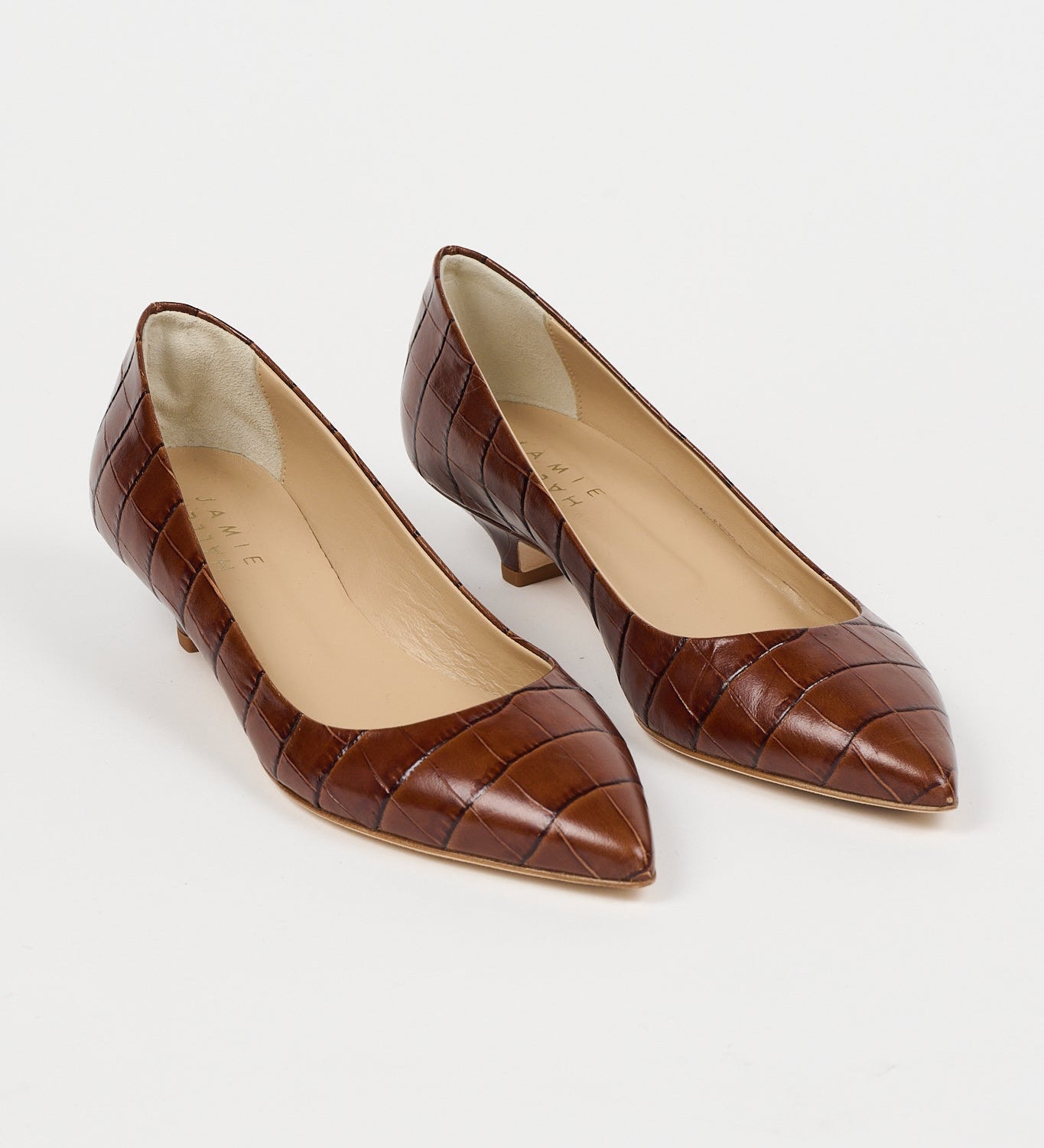Jamie Haller - The Kitty Point Heel in Brown Croc