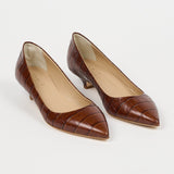 Jamie Haller - The Kitty Point Heel in Brown Croc