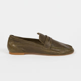 Jamie Haller - The Unlined Penny Loafer in Olive