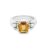 Lagos - Glacier Small Emerald-Cut Citrine Ring