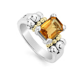 Lagos - Glacier Small Emerald-Cut Citrine Ring