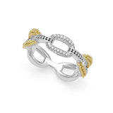 Lagos - Caviar Lux Small Two-Tone Eternity Diamond Ring