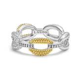 Lagos - Caviar Lux Small Two-Tone Eternity Diamond Ring