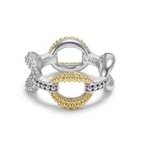 Lagos - Caviar Lux Large Two-Tone Eternity Diamond Ring