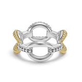 Lagos - Caviar Lux Large Two-Tone Eternity Diamond Ring