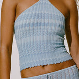 Faithfull - Ria Top Light Blue Chevron