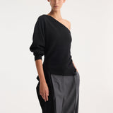 ROHE - Off shoulder single sleeve top | black