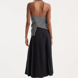 ROHE - Single sleeve halter top | mid grey melange