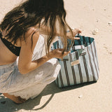 Faithfull - Markett Tote Bag Stripe Aqua Chocolate