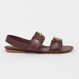 Jamie Haller - The Double Buckle Sandal in Oxblood