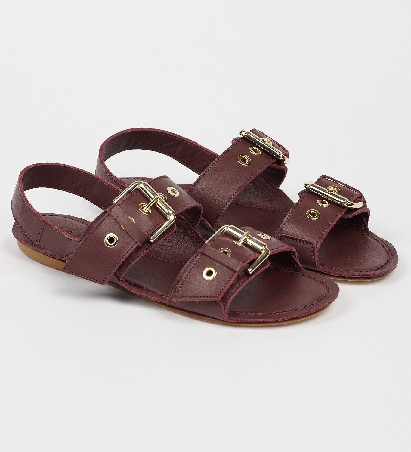 Jamie Haller - The Double Buckle Sandal in Oxblood