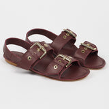 Jamie Haller - The Double Buckle Sandal in Oxblood
