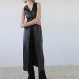 FRAME - Leather Midi Vest Dress -- Black