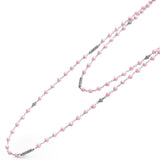 Lagos - Caviar Icon Long Pink Ceramic Beaded Necklace