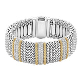Lagos - Caviar Lux Three Station Diamond Caviar Bracelet | 23mm