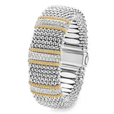 Lagos - Caviar Lux Three Station Diamond Caviar Bracelet | 23mm