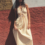 Faithfull - Ermita Midi Dress Orozco Stripe Mustard