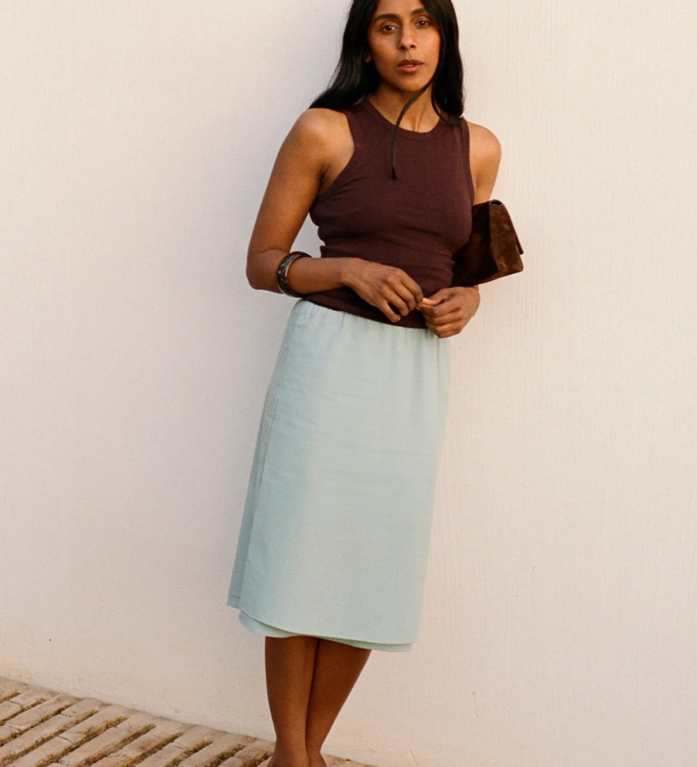 Faithfull - The Knee Skirt Teal