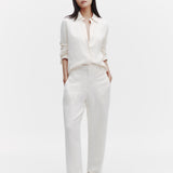 TWP - Jetties Beach Pant with Fly Front in Coated Viscose Linen