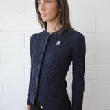 Conner Ives - The Shirred Knit Cashmere Cardigan - Navy
